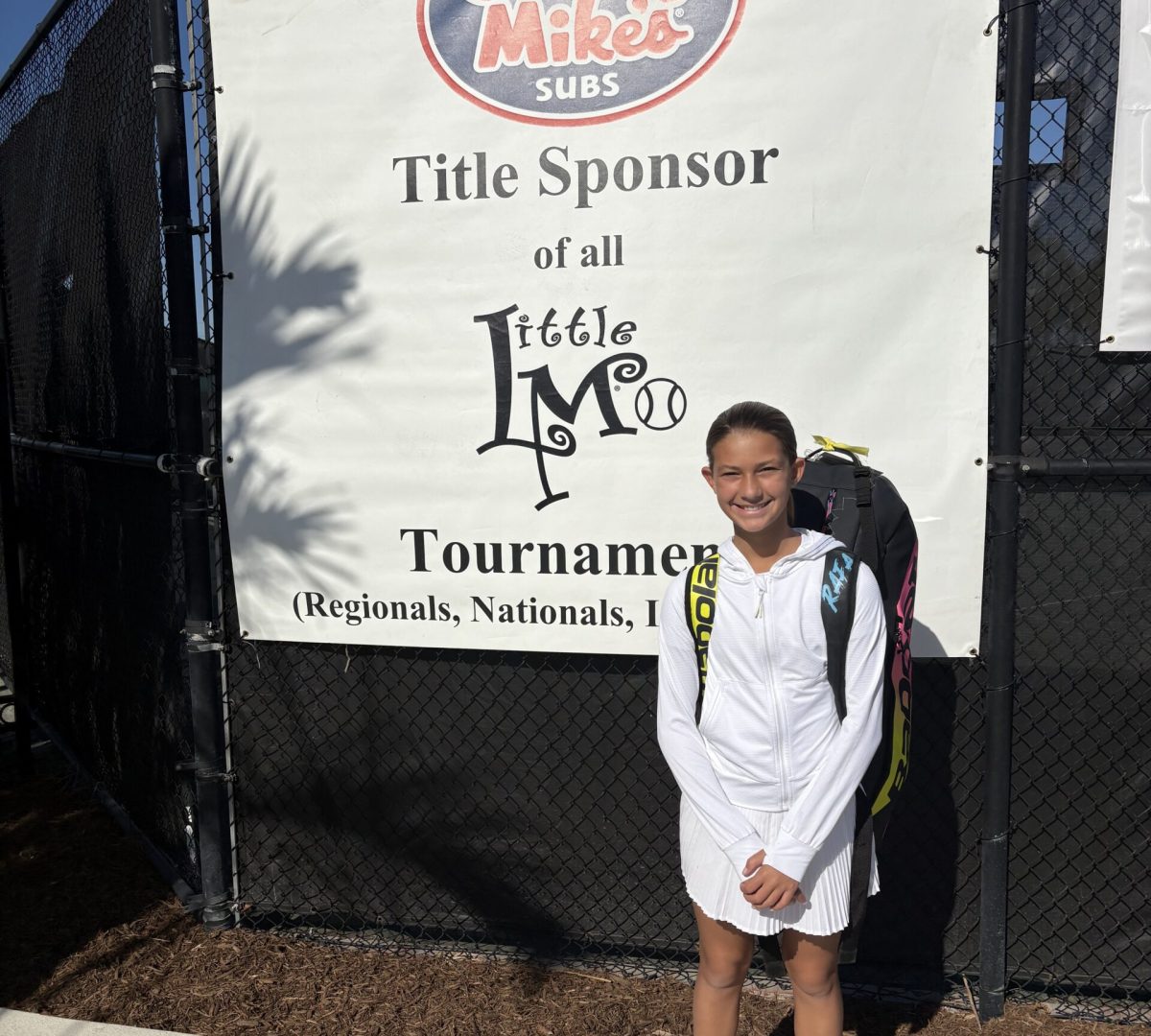 IMG_3487 Girl wearing white athletic gear outside